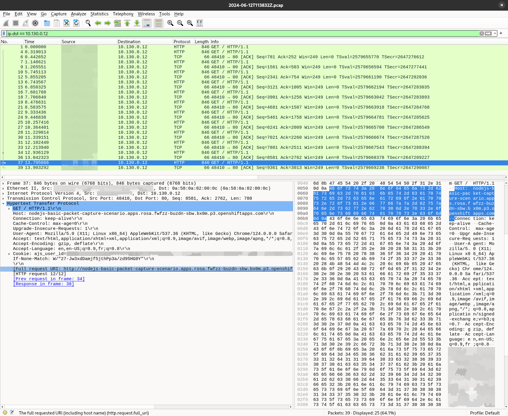 wireshark unencrypted packets