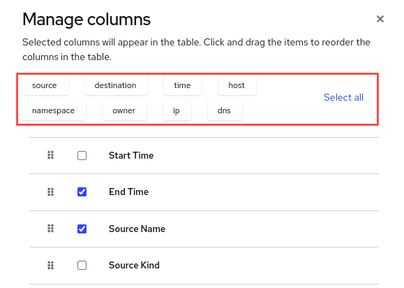 Manage Columns